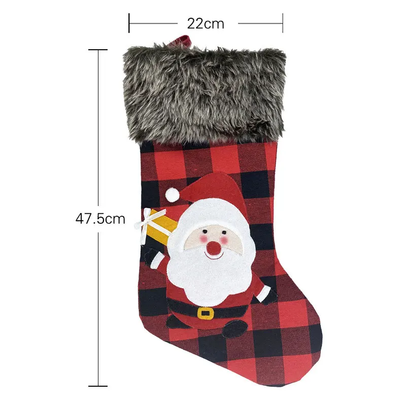 Christmas Stocking Gift Candy Bag Large Capacity Nonwoven Holder Xmas Decorations For Home Navidad 2025 New Year Oversize Sock - Image 3