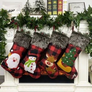 Christmas Stocking Gift Candy Bag Large Capacity Nonwoven Holder Xmas Decorations For Home Navidad 2025 New Year Oversize Sock