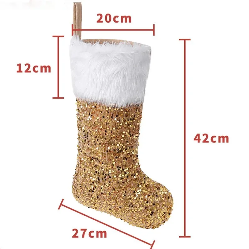 Christmas Stocking with Sequins Elegant Holiday Decor for Gift Giving Festive Fireplace Decoration Sparkling Xmas Accessories - Image 6