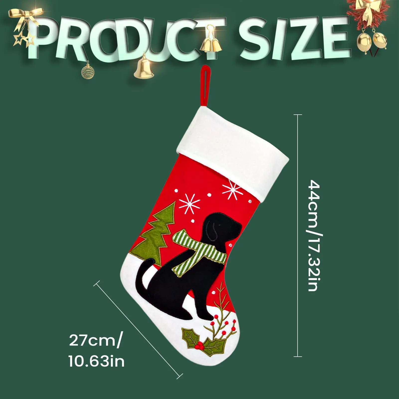 Christmas Stockings Pet Theme Rustic Festive Adjustable Ornament Party Favors Stockings For Kids Girl Teen Women Adults Party - Image 6