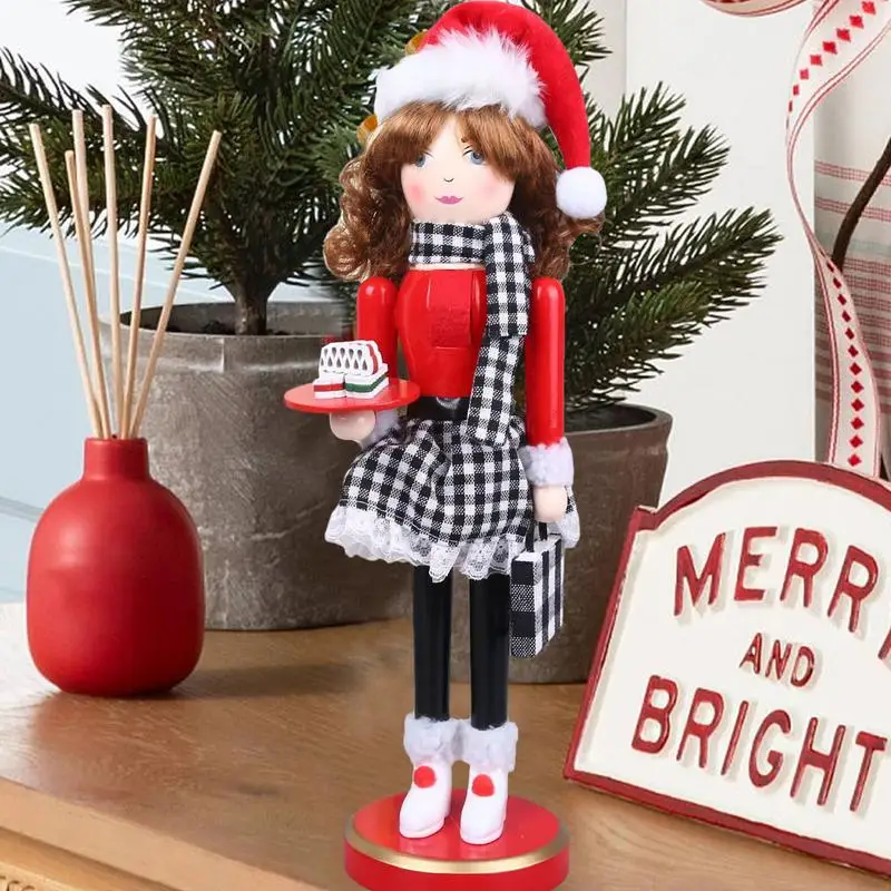 Christmas Traditional Woman Nutcracker Statue Nutcracker Fireplace Ornament Traditional Nutcracker Puppet Nutcracker Toy For - Image 2