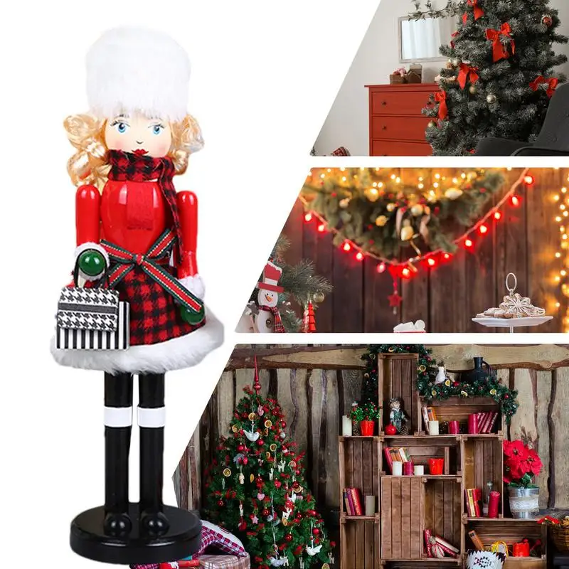 Christmas Traditional Woman Nutcracker Statue Nutcracker Fireplace Ornament Traditional Nutcracker Puppet Nutcracker Toy For - Image 4