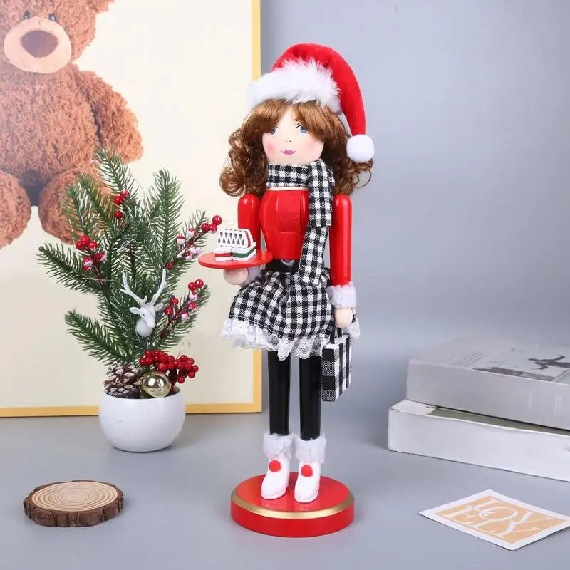 Christmas Traditional Woman Nutcracker Statue Nutcracker Fireplace Ornament Traditional Nutcracker Puppet Nutcracker Toy For - Image 3
