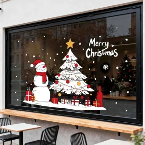 Christmas Wall Window Stickers Marry Christmas Decoration For Home Christmas Ornaments Xmas Navidad Display New Year Sticker