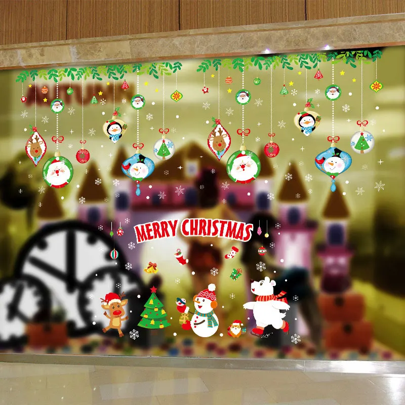 Christmas Window Clings PVC Stickers Decoration Santa Claus Xmas Tree Navidad Stocking Pattern Stickers For Home New Year Decals - Image 5