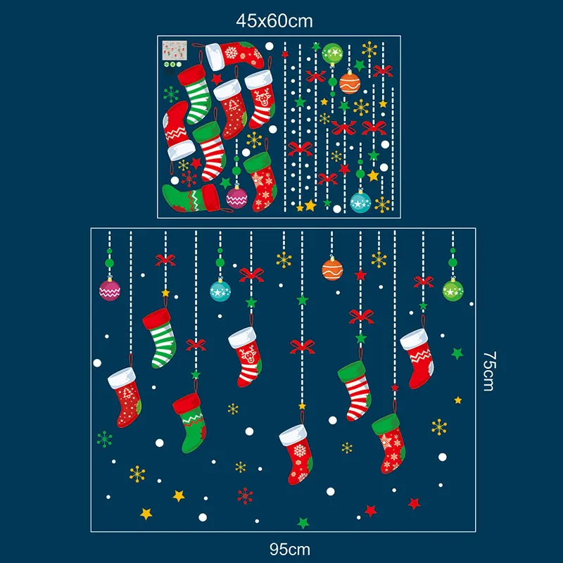 Christmas Window Clings PVC Stickers Decoration Santa Claus Xmas Tree Navidad Stocking Pattern Stickers For Home New Year Decals - Image 6