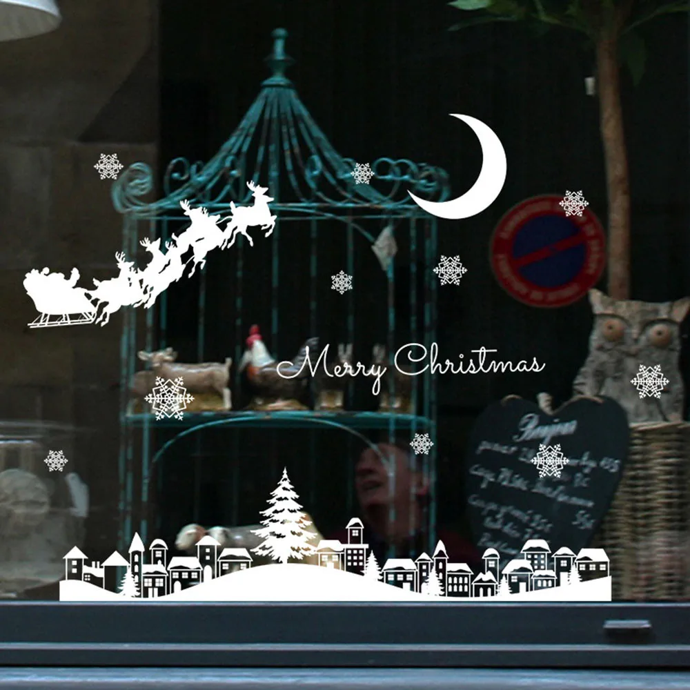 Christmas Window Stickers Christmas Wall Sticker Kids Room Wall Decals Merry Christmas Decorations For Home New Year Stickers - Image 3
