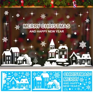 Christmas Window Stickers Christmas Wall Sticker Kids Room Wall Decals Merry Christmas Decorations For Home New Year Stickers