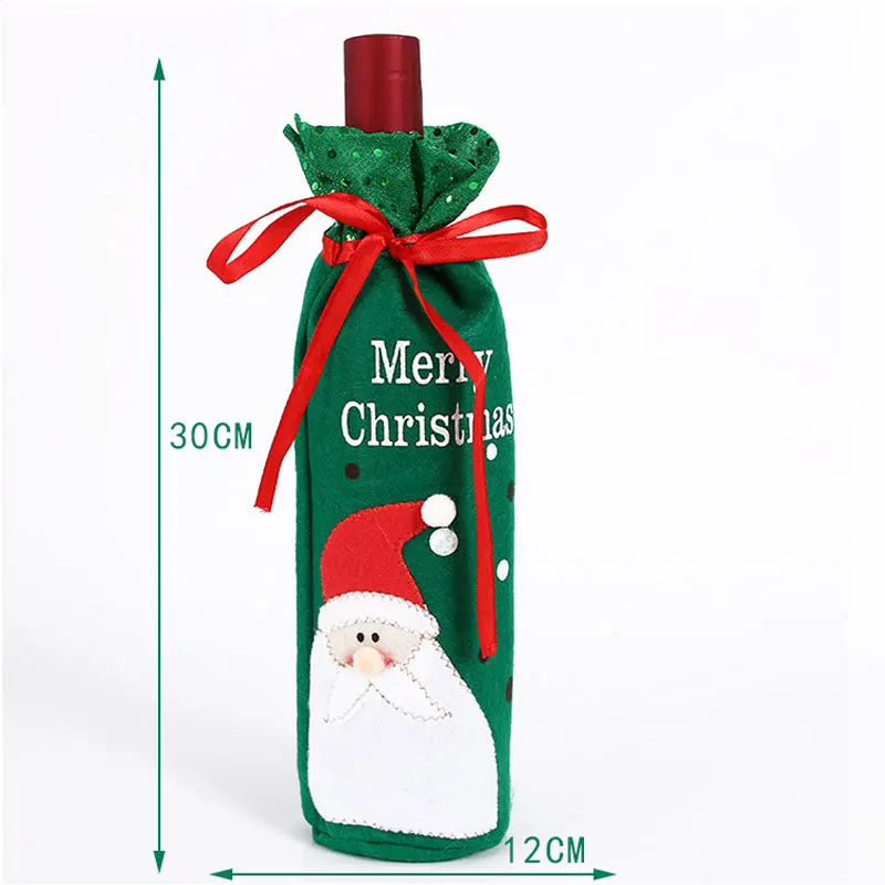 Christmas Wine Bottle Cover Toppers Light Up Santa Claus Gnomes Bottle Bags For Holiday Xmas Table Decorations - Image 4