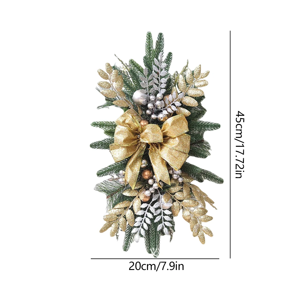 Christmas Wreath Pendants Ornament Swag Trim Garland without/with Light Home Door Window Decoration Accessories - Image 6