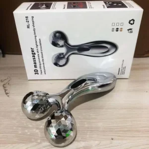 Chrome-plated ABS 3D Dual Roller Massager With Face Lifting Skin Tightening For Home Skincare Daily Use Travel Beauty Routine