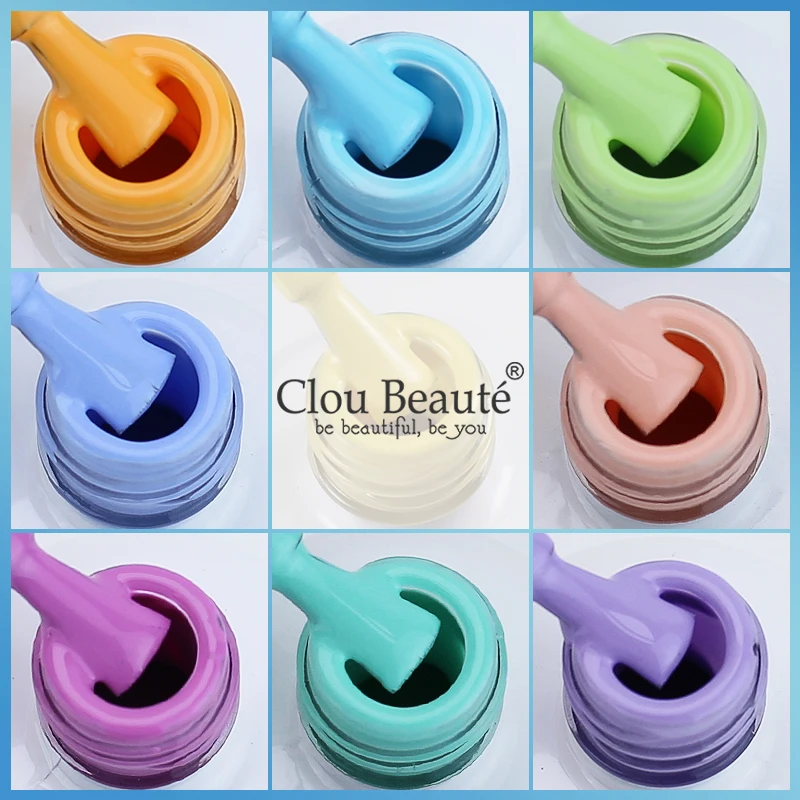 Clou Beaute Gel Nail Polish Neon Brown Royal Blue Red Green Pastal Nude Nail Art Varnishes Gel Lacquer Top Coat UV Gel Nail - Image 2