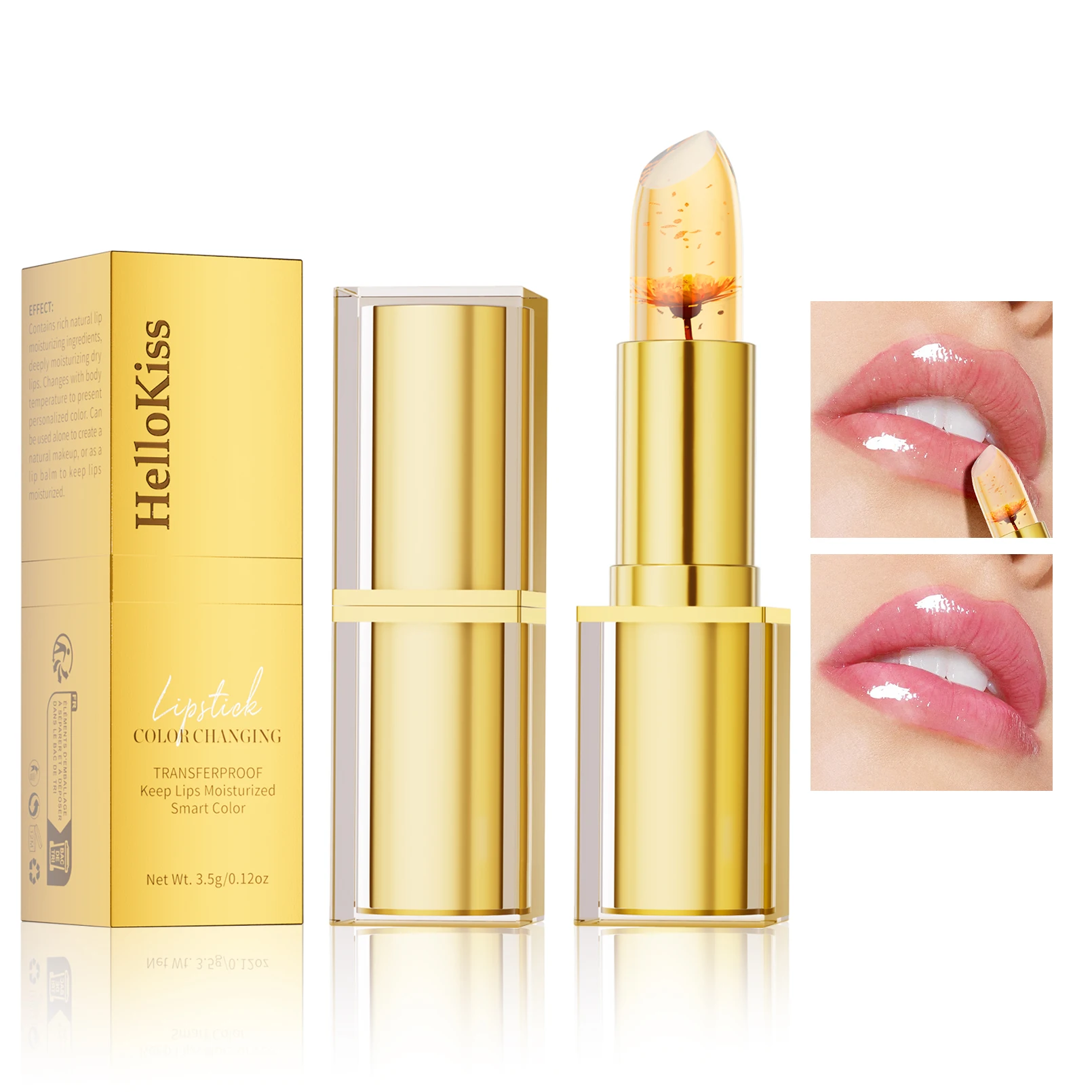 Color Changing Lipstick,Gold Crystal Ph Lipstick Color Changing,Long Lasting 24 Hours Moisturizing Glossy Shine Lip Gloss - Image 2