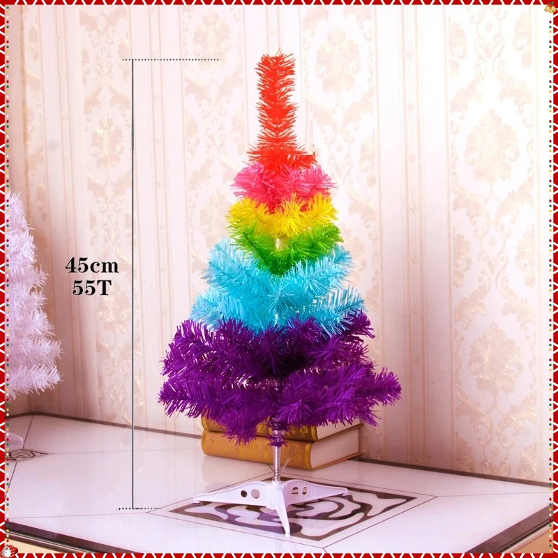 Colorful Artificial Christmas Tree PVC Material Light Luxury Rainbow Christmas Tree 45cm-210cm Christmas Atmosphere Decorations - Image 3