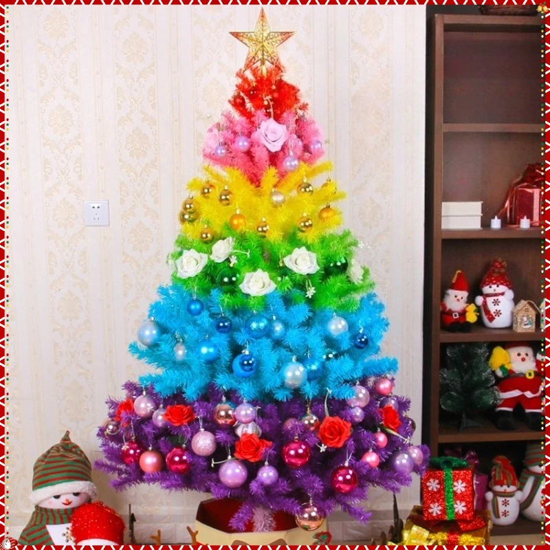 Colorful Artificial Christmas Tree PVC Material Light Luxury Rainbow Christmas Tree 45cm-210cm Christmas Atmosphere Decorations - Image 5