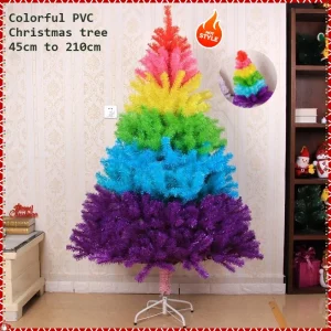 Colorful Artificial Christmas Tree PVC Material Light Luxury Rainbow Christmas Tree 45cm-210cm Christmas Atmosphere Decorations