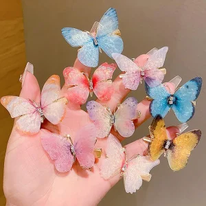 Colorful Butterfly Hairpins Girl Hair Clips Barrettes Women Sweet Hair Ornament Rainbow Headwear Fashion Hair Accessories