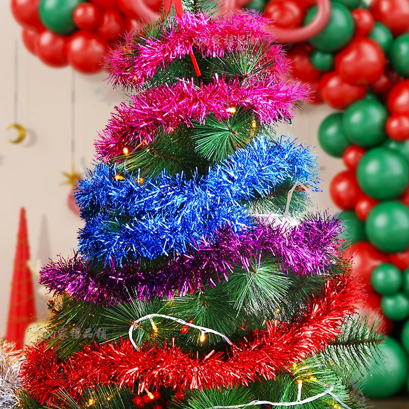 Colorful Strips Christmas Ribbon Garland Xmas Tree Hanging Rattan Tinsel DIY Birthday Wedding New Year Party Decoration Ribbons - Image 5
