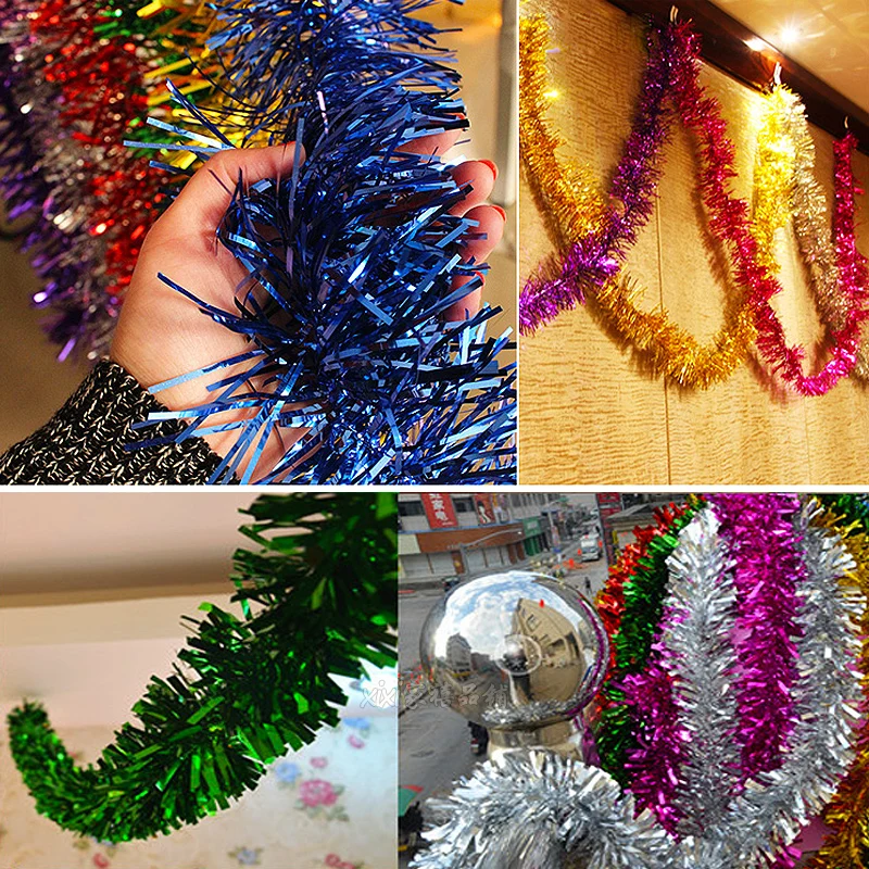 Colorful Strips Christmas Ribbon Garland Xmas Tree Hanging Rattan Tinsel DIY Birthday Wedding New Year Party Decoration Ribbons - Image 6