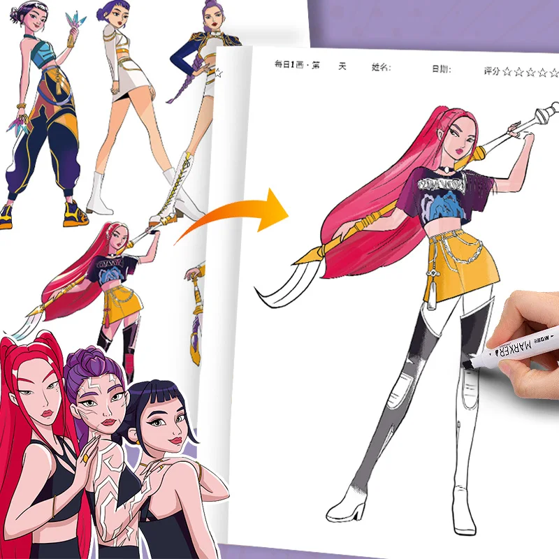 Coloring Books Anime Cartoon Line Drawing Children's Sketch Picture Book Kid's Birthday Gift / Christmas Gift - Image 3