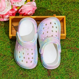 Comfortable Clogs for Children, Slip-On Beach Shoes, Kid's Tie-dye Pattern Mules, Lightweight EVA Garden Shoes, Sandals 168