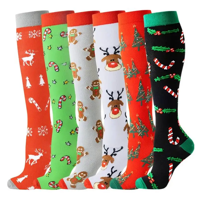 Compression Socks Sports Jump Rope Yoga Elastic Pressure Calf Stockings Socks Varicose Veins Compress Halloween Christmas New - Image 3