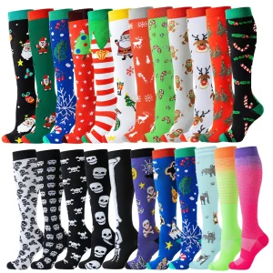 Compression Socks Sports Jump Rope Yoga Elastic Pressure Calf Stockings Socks Varicose Veins Compress Halloween Christmas New
