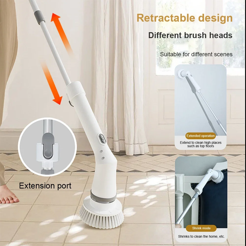 Cordless Cleaning Brush Extension Electric Brush Window Cleaner Scrubber Bathroom Bathtub Toilet Kitchen Cleaning Tool - Image 3