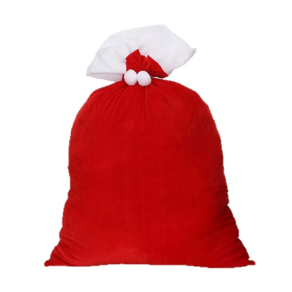 Creative Extra Large Christmas Bag Huge Reusable Santa Claus Gift Bag Red Large Capacity Plush Storage Pouch New Year