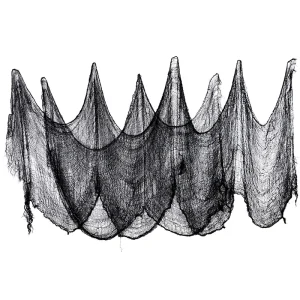 Creepy Cloth for Halloween Decoration Scary Party Scene Prop Horror House Window Table Door Net Black and White Yarn Gauze