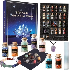 Crystal Advent Calendar 2026 Healing Crystal Natural Gemstone 24 Days Christmas Countdown Calendar for Adult - Natural Crystals