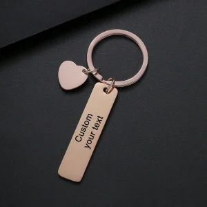 Custom Text Keychain Customized Engraved Name Key Ring Stainless Steel Valentine's Day Gift For Men Women Personalized Key Chain