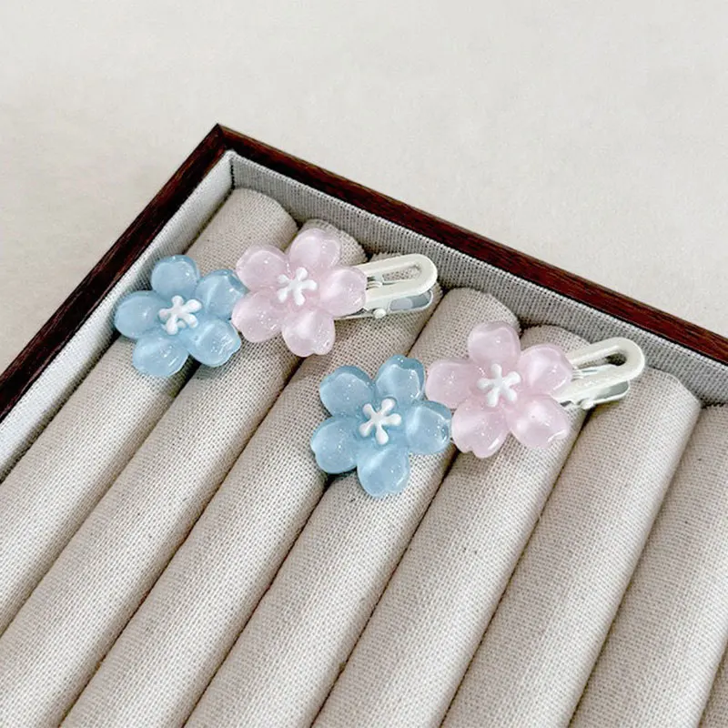 Cute Jelly Cherry Blossom Hair Clip Romantic Kawaii Hairpin for Girls Bangs & Side Hair Accessories Korean Style Duckbill Clips - Image 4