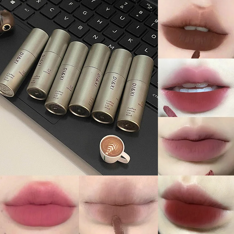 DIXI Mini Silver Tube Matte Lip Glaze — Velvet Finish, Skin-Enhancing, Versatile Low-Saturation Latte Shade - Image 2
