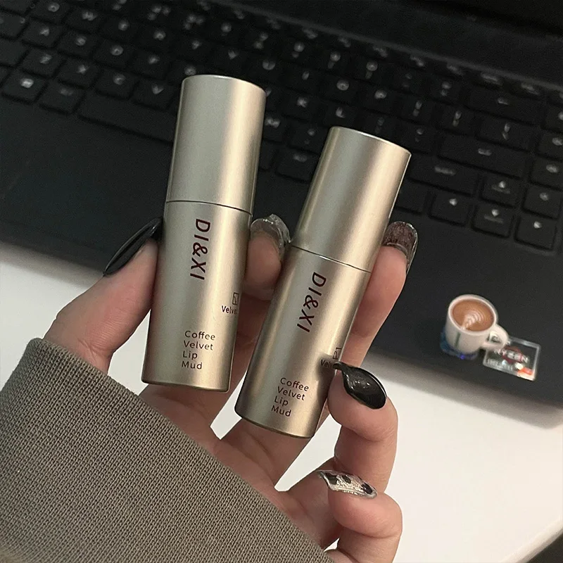 DIXI Mini Silver Tube Matte Lip Glaze — Velvet Finish, Skin-Enhancing, Versatile Low-Saturation Latte Shade - Image 6