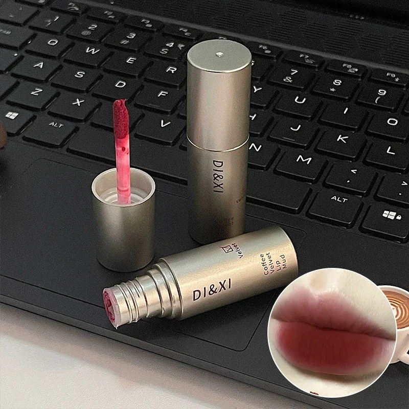 DIXI Mini Silver Tube Matte Lip Glaze — Velvet Finish, Skin-Enhancing, Versatile Low-Saturation Latte Shade - Image 4