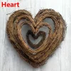 DIY Craft Xmas Party Decorations Christmas Decor Wedding Wreaths Round/Heart Shape Sepak Takraw Wreath Wicker Rattan Garland