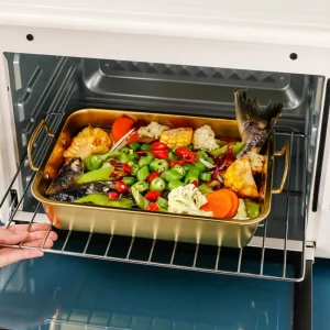 Deep Baking Sheet Stainless Steel Rectangular Baking Tray Fish Roasting Pan Food Serving Tray Baking Pan Kitchen Accessories