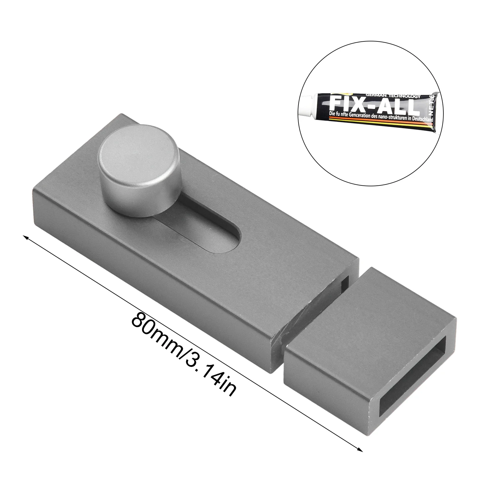 Door Bolt Punch-free Bolt Door Latch No Hole Punch Door Buckle Ecurity Lock Thickened Room Door Latch Anti-Barn Door - Image 2