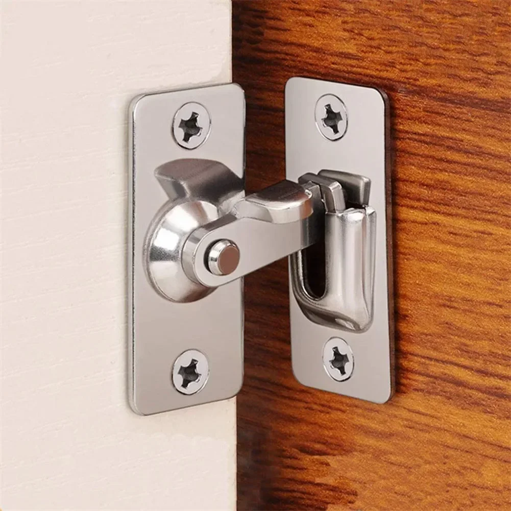 Door Lock 90 Degree Barn Door Latch Bolt Stainless Steel Hook Latch Window Cabinet Locks Right Angle Sliding Gate Lock Hardware - Image 3