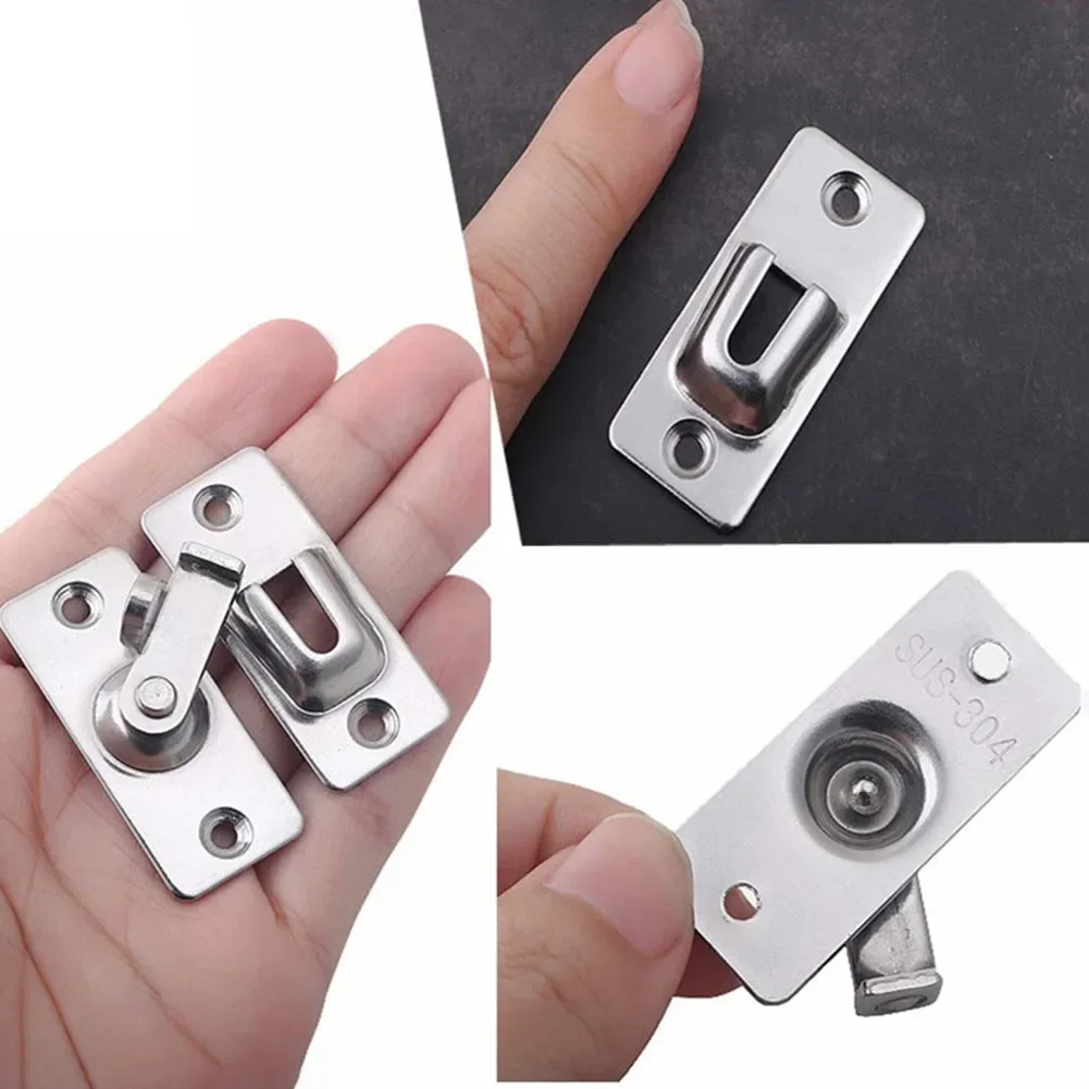 Door Lock 90 Degree Barn Door Latch Bolt Stainless Steel Hook Latch Window Cabinet Locks Right Angle Sliding Gate Lock Hardware - Image 4