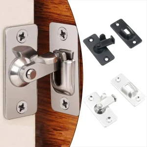 Door Lock 90 Degree Barn Door Latch Bolt Stainless Steel Hook Latch Window Cabinet Locks Right Angle Sliding Gate Lock Hardware