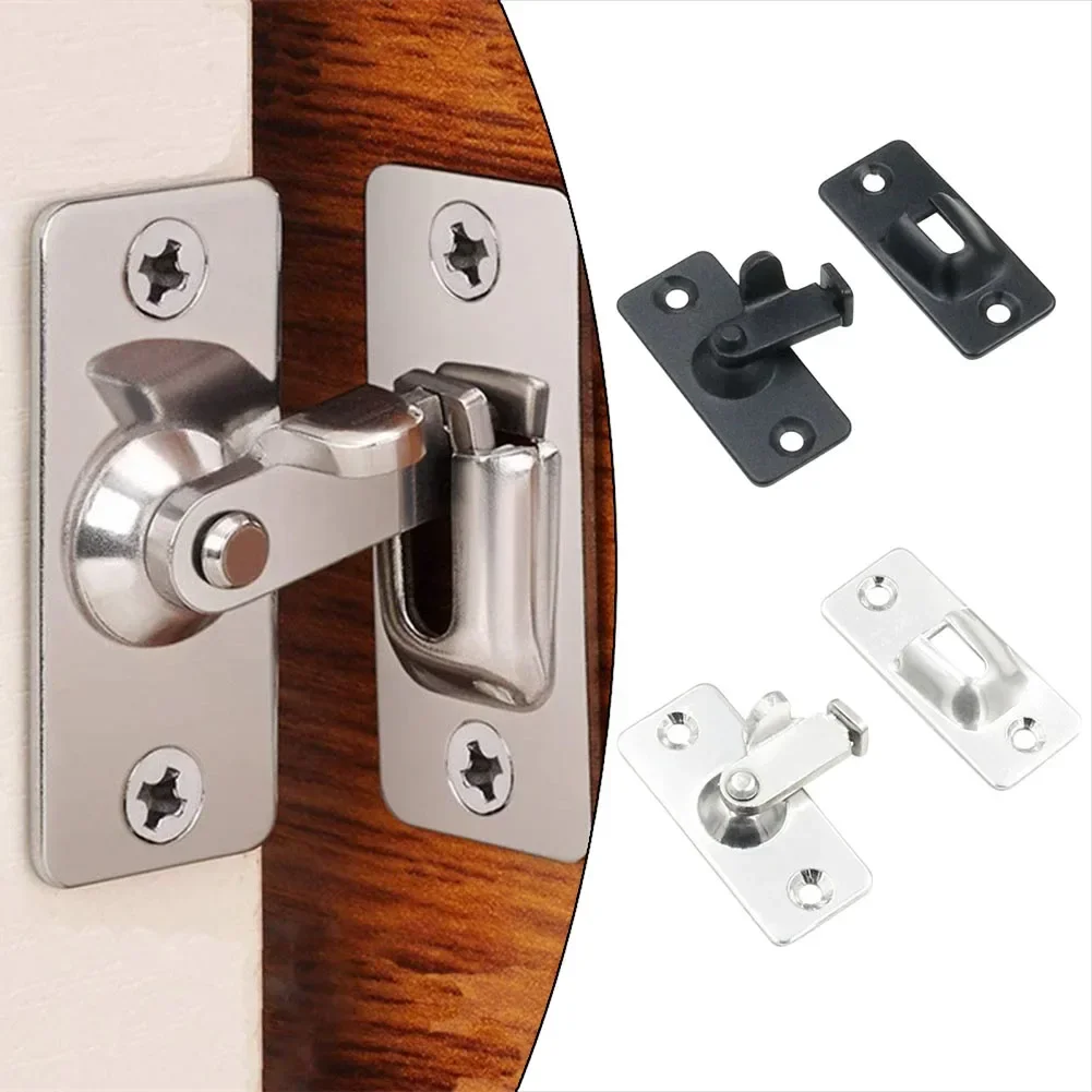 Door Lock 90 Degree Barn Door Latch Bolt Stainless Steel Hook Latch Window Cabinet Locks Right Angle Sliding Gate Lock Hardware