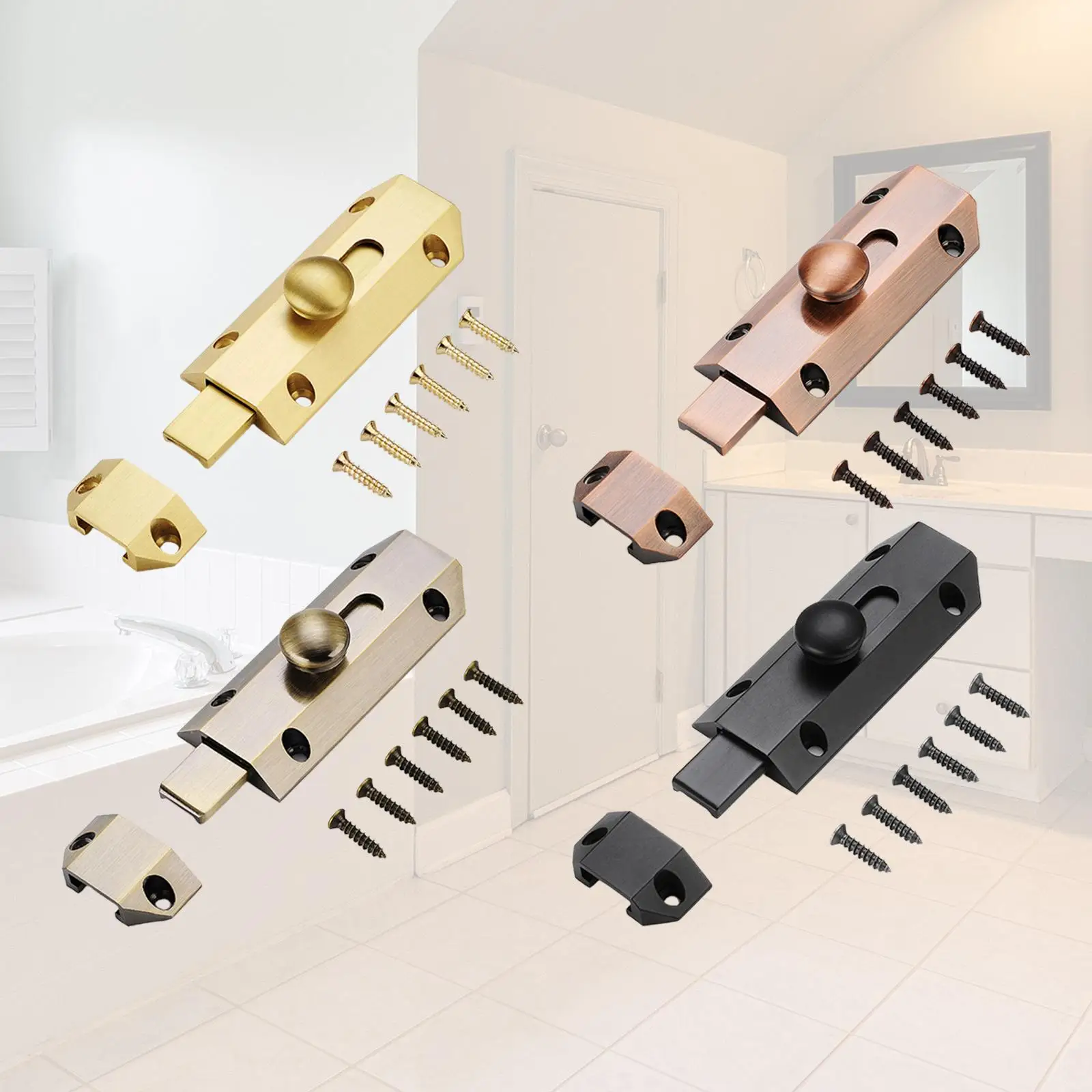 Door Security Bolt Latch Durable Multifunction Door Lock Hardware Thickened for Push Pull Door Home Wardrobe Dormitory Bathroom Door Security Bolt Latch Durable Multifunction Door Lock Hardware Thickened for Push Pull Door Home Wardrobe Dormitory Bathroom