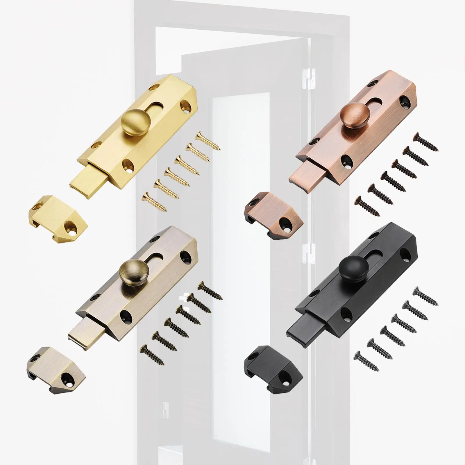 Door Security Bolt Latch Durable Multifunction Door Lock Hardware Thickened for Push Pull Door Home Wardrobe Dormitory Bathroom Door Security Bolt Latch Durable Multifunction Door Lock Hardware Thickened for Push Pull Door Home Wardrobe Dormitory Bathroom