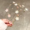 Double Layer Rhinestone Flower Hairbands for Women Fashion Elegant Metal Hair Hoop Korean Style Headwear Girls Hair Accessories