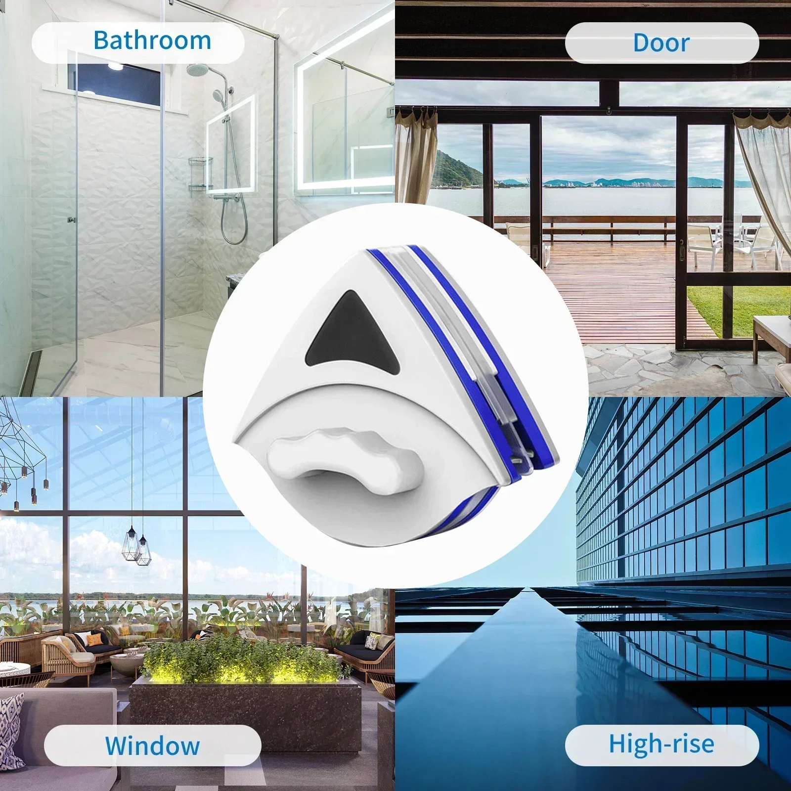 Double-sided magnetic window cleaner - Glass cleaning tool with a wiping cloth, suitable for single-pane windows 3-5mm thick. - Image 4