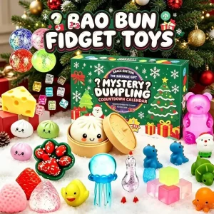 Dumpling Squishy Advent Calendar 2026 Mystery 24 Calendar Random Squishy Squeeze Fidget Stress Relief XMAS Christmas PartyGift