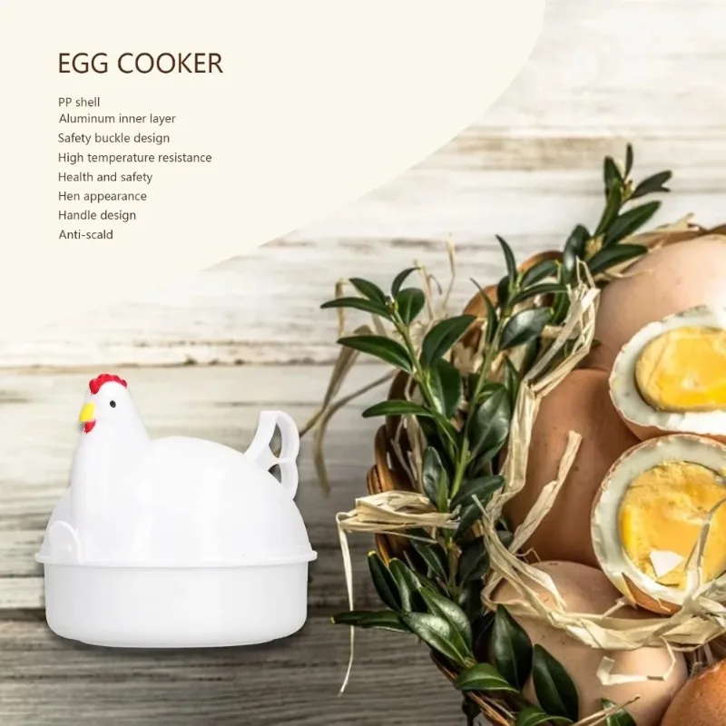 Egg Cooker Simple and Quick Love Breakfast Special Microwave Oven Steamed Egg Utensils Boiled Egg Mold 4 Eggs - Image 5