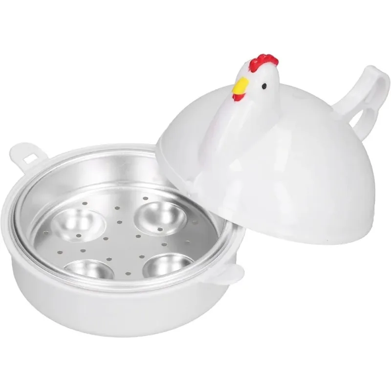 Egg Cooker Simple and Quick Love Breakfast Special Microwave Oven Steamed Egg Utensils Boiled Egg Mold 4 Eggs